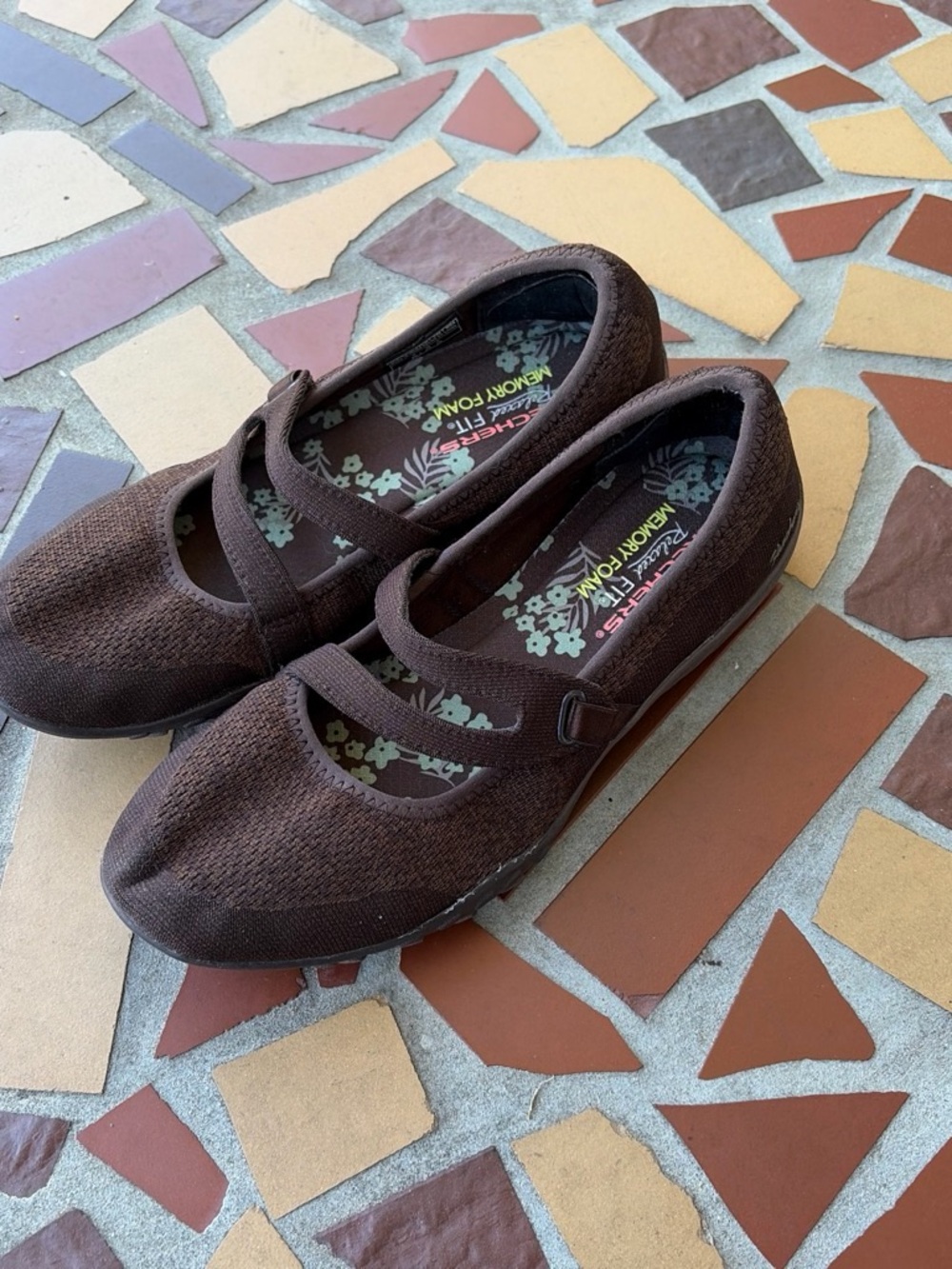 Skechers Women’s Dark Brown Mary Jane Comfort Flats